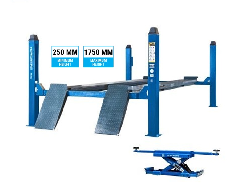 nordberg-4450jb.jpg Nord 5 Ton 4-Post Lift with hydraulic jacking beam - Image 1
