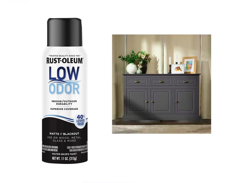 odor3.jpg Rustoleum Low Odor Water Based Spray Paint - Matte Blackout - Image 1