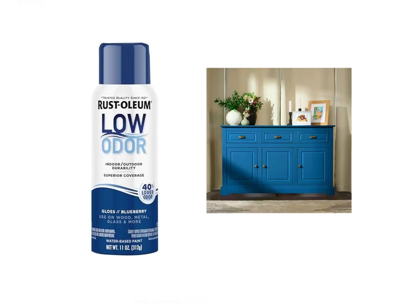 odor6.jpg Rustoleum Low Odor Water Based Spray Paint - Gloss Blueberry - Image 1