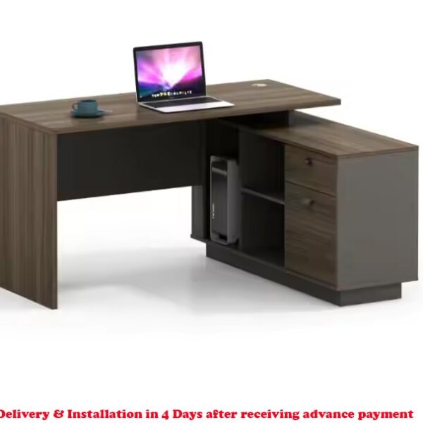 Executive Office Desk with Cabinet - 1
