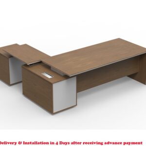 Executive Office Desk with Cabinet - 5