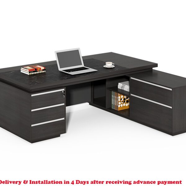 Executive Office Desk with Cabinet - 8