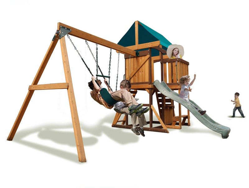 outdoor1.jpg Logan Swing Set & Playhouse with Balcony - Image 1