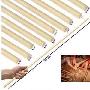 36" Poplar Dowel Pins Set