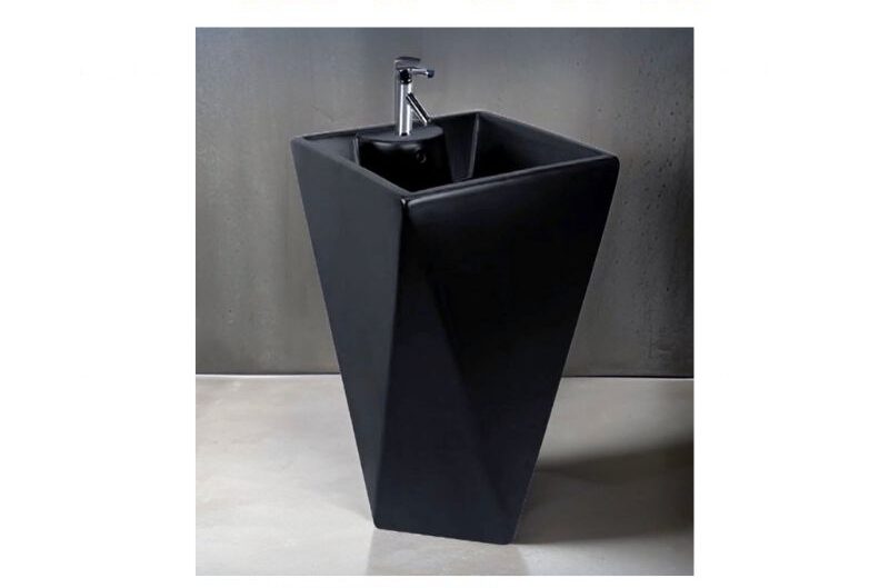 ribbed-list-sink-black-e1760191242553.jpg Matte Black Geometric Sink 47*48*83 - Image 1