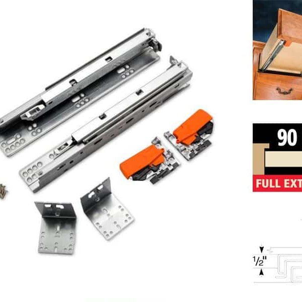 Smooth Gliding: 9" Rockler Drawer Slide Kit for Easy Drawer Movement