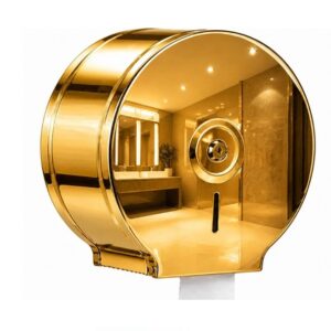 Wall Mount Toilet Paper Roll Dispenser (Metal Body) - 4, Mirror Gold