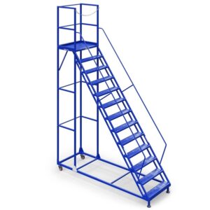 15 steps Steel Rolling Platform Ladder