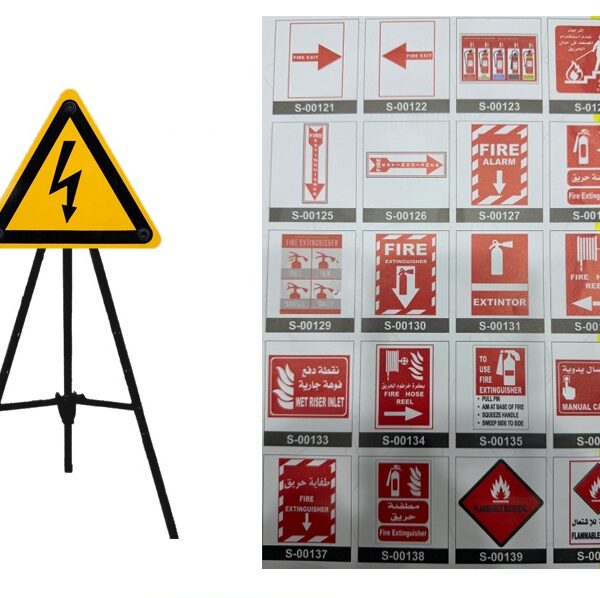 Custom Safety Signage Printing on 3-Leg Metal Stand - 18