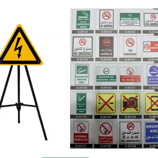 Custom Safety Signage Printing on 3-Leg Metal Stand - 6