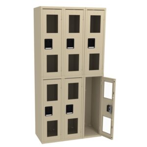 6 Door Metal See Through Cabinet