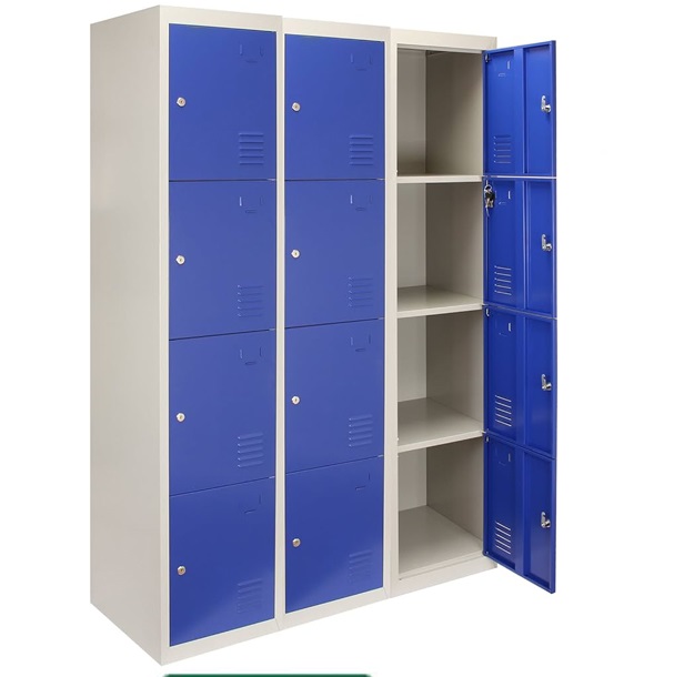 sahoo13.jpg 12 Door Metal Employees Locker - Gray/Blue - Image 1