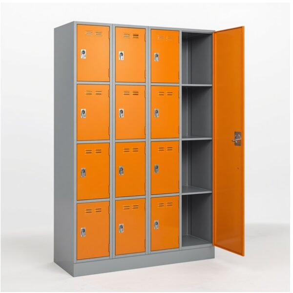 13 Door Metal Locker - Gray / Orange