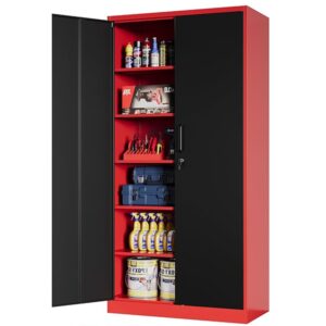 Heavy Duty Garage Cabinet - Red/Black