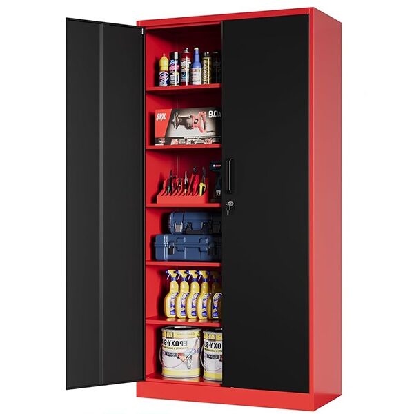 Heavy Duty Garage Cabinet - Red/Black
