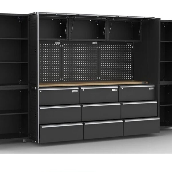 338 cm Black Powder Coated Workstation