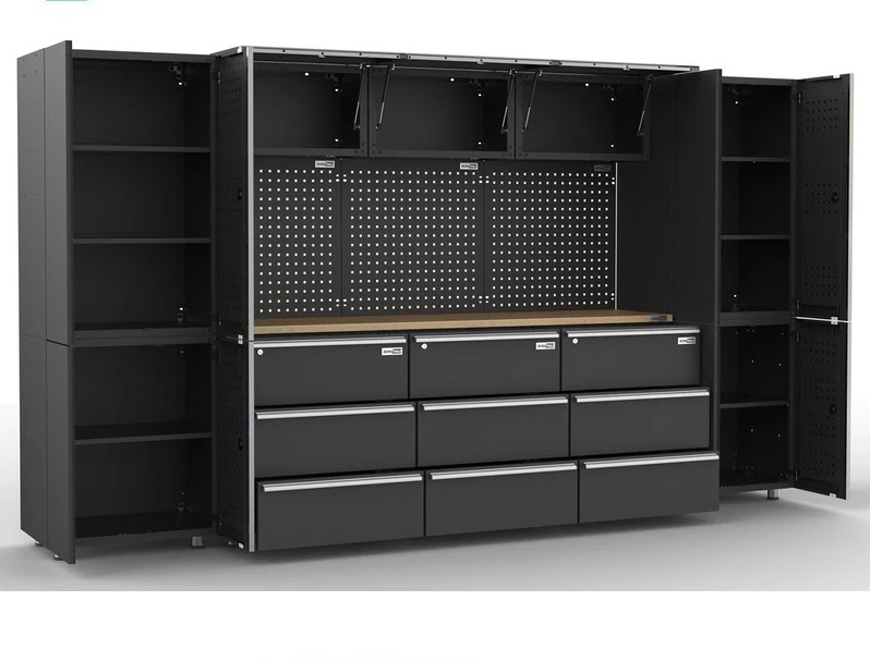 sahoo3.jpg 338 cm Black Powder Coated Workstation - Image 1