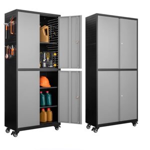 Heavy Duty 4 Door Garage Cabinet - Gray