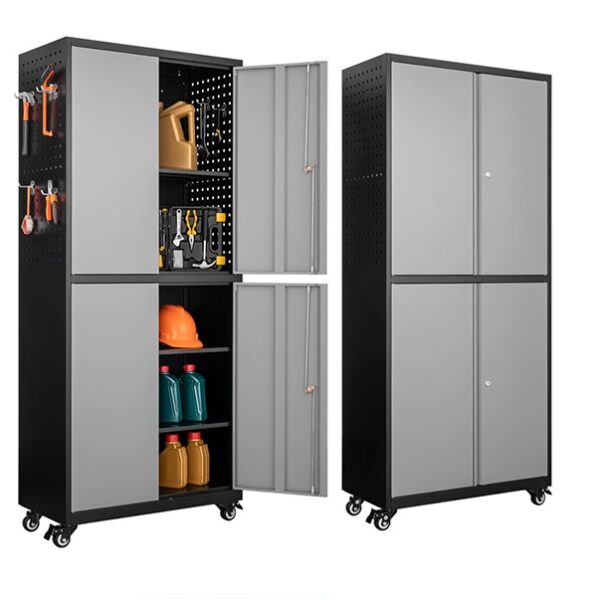 Heavy Duty 4 Door Garage Cabinet - Gray