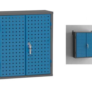 Wall Mount Perforated Tool Cabinet - Blue/Gray