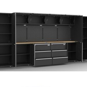 410 cm Black Powder Coated Workstation