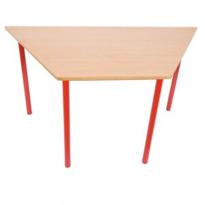 Trapezodial School Table Wood + Metal #5