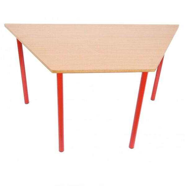 Trapezodial School Table Wood + Metal #5