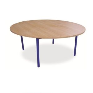 Round School Table Wood + Metal #5