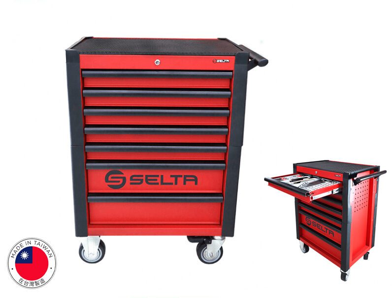 selta-7-e1695914472334.jpg Selta 7 Drawer Empty Tool Trolley: Organize Your Tools with Ease - Image 1