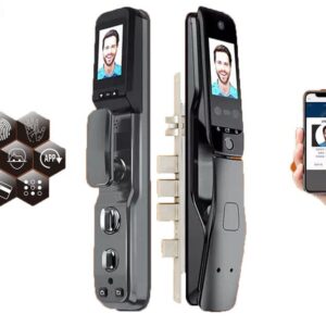 Premium Smart Locks for Front Wooden Door with Keypad, Remote Control & Camera Door Lock