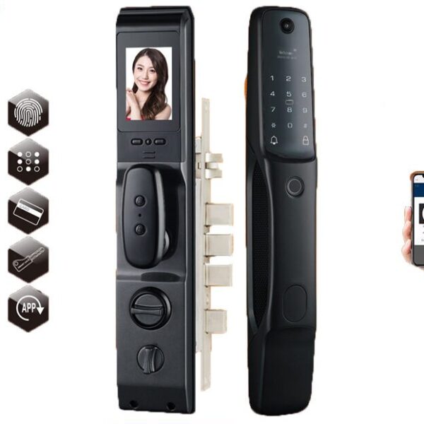 Smart door lock with fingerprint scanner, keypad, Wi-Fi door lock, app controlled door lock