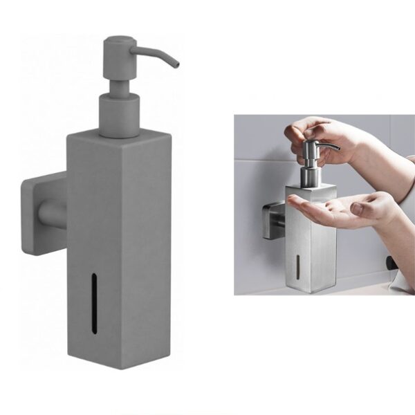 Wall Mount Liquid Soap Dispenser (Metal Body) - 5, Matte Gray