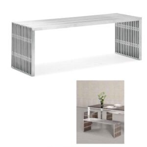 Customised Slatted Steel Single Bench
