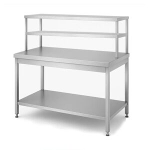 Stainless Steel Table with 2 Serving Shelf