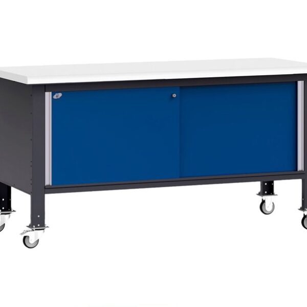 Ultra Premium Rolling Workbench with Cabinet  2 mtr - Blue