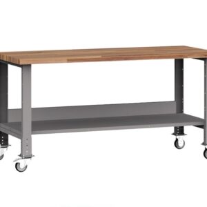 Heavy Duty Rolling Workbench with Shelf 2 mtr - Gray