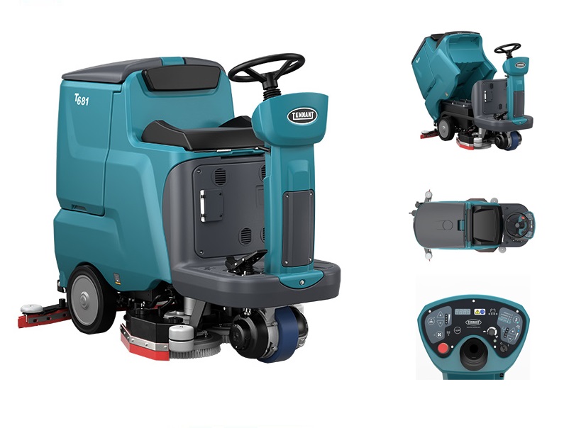 tennant7.jpg Tennant T681 Battery Powered Ride-On Floor Scrubber - Image 1