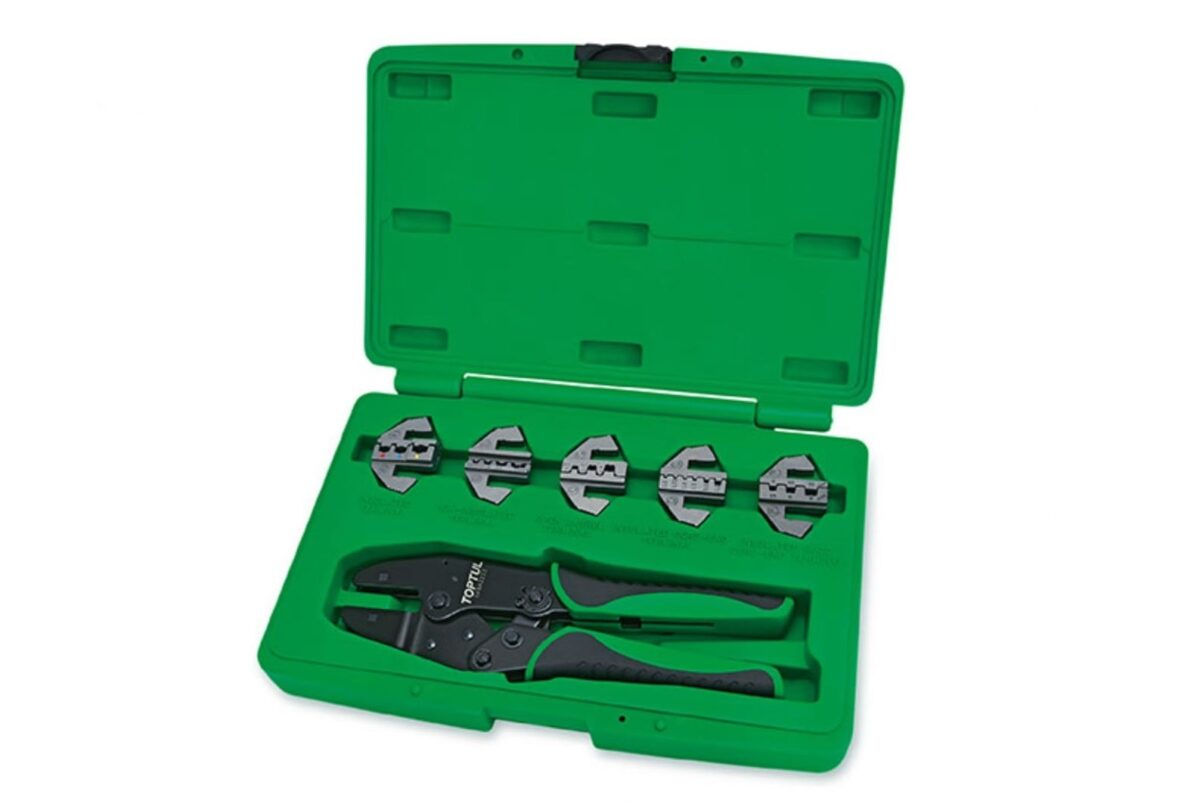 Toptul 6pcs Quick Interchangeable Ratchet Crimping Tool Kit - Image 1