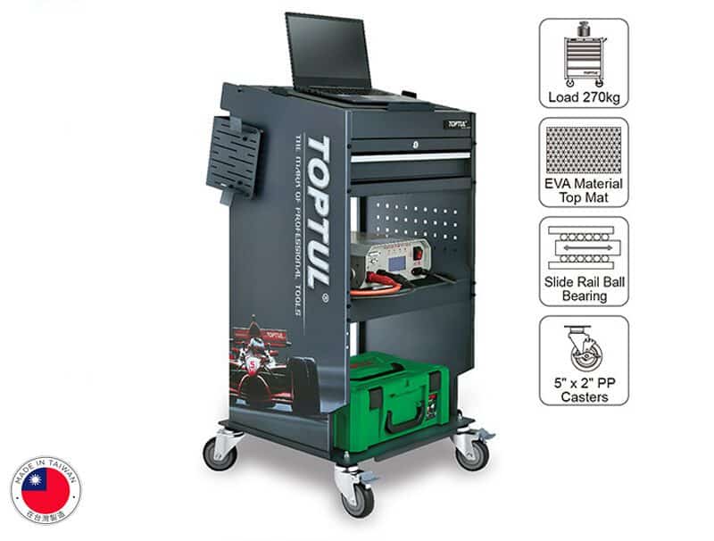 toptul-diagnstic-e1675183326878.jpg Toptul Mobile Diagnostic Cart: Secure and Efficient Tool Storage for Professionals - Image 1