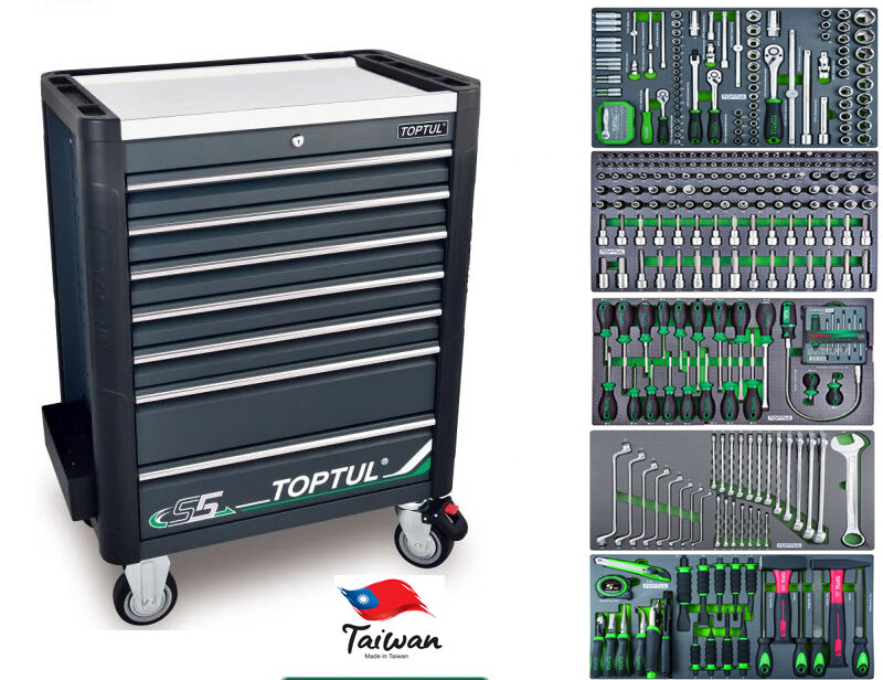 toptul-ge34029-e1730902740649.jpg Toptul 7 Drawers Bumper Tool Kit with 340pcs Tools - Image 1