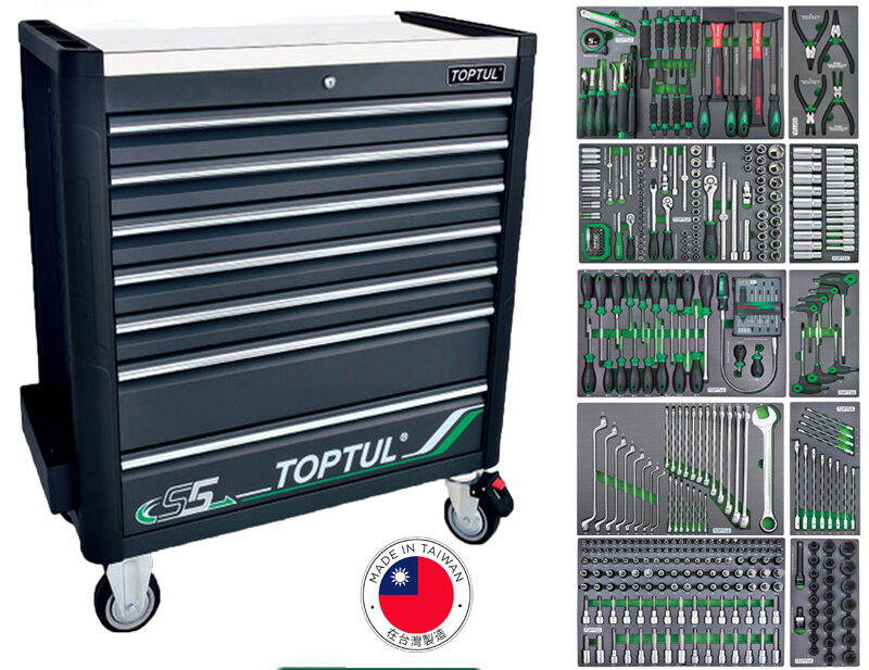 toptul-ge41330-e1730902926215.jpg Toptul 7 Drawers Jumbo Tool Kit with 413pcs Tools - Image 1
