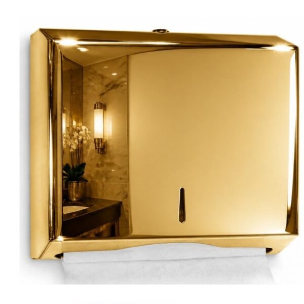 Wall Mount Multifold Towel Dispenser - 3, Mirror Gold
