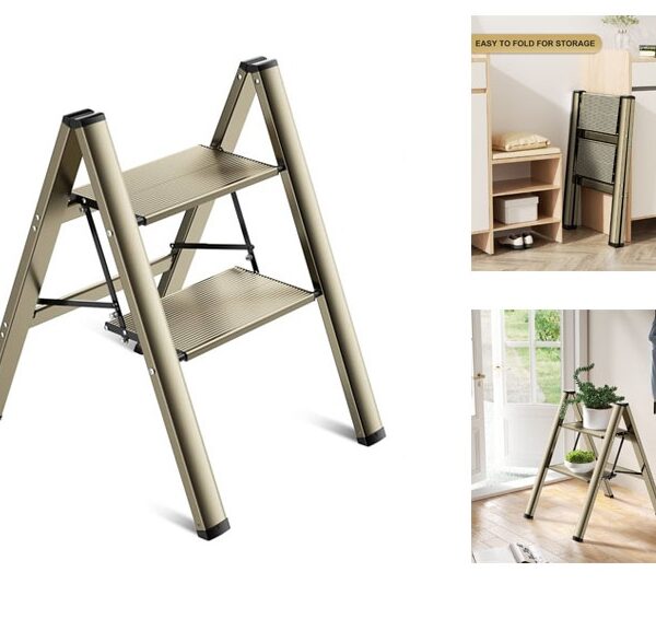 2 Step Aluminium Ladder - Champagne