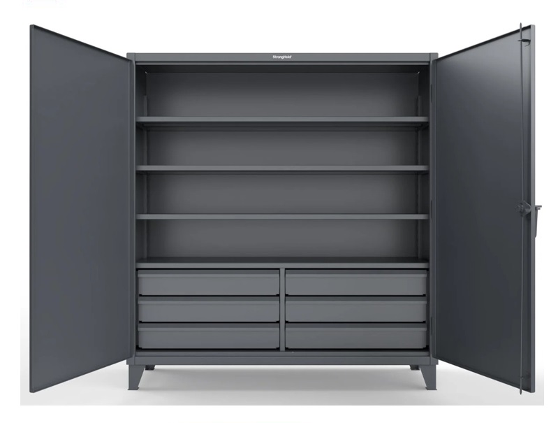 wide-cabinet5.jpg Heavy Duty Steel Cabinet with 5 Shelves & 6 Drawers - Color can be customised - Image 1