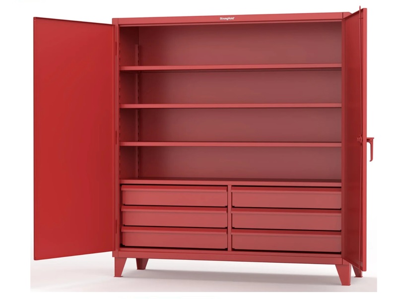 wide-cabinet6.jpg Heavy Duty Steel Cabinet with 5 Shelves & 6 Drawers - Color can be customised - Image 1