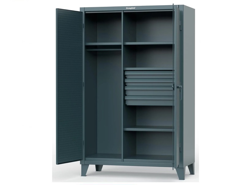 wide-cabinet8.jpg Heavy Duty Steel Cabinet with Shelves & Drawers - Color can be customised - Image 1