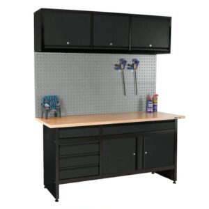 Garage Workbench & Storage System - Matte Black