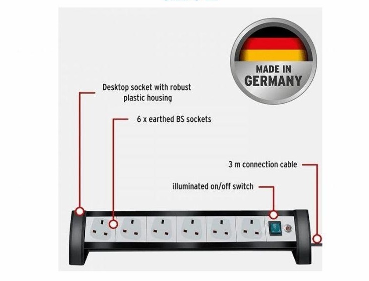 x55.jpg Brennenstuhl Premium Line 6-Way Power Strip - Image 1