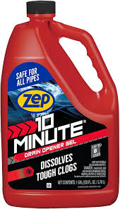 Zep 10 Minute Drain Opener Gel – Dissolves Hair and Clogs – 1 Gallon