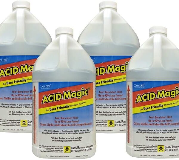 ACIDMagic Muriatic Replacement Acid for High-Efficiency Cleaning - Ideal for Pools and Concrete - 1-Gallon